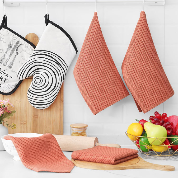 100% Cotton Waffle Weave Kitchen Dish Cloths 8 (8 Count)