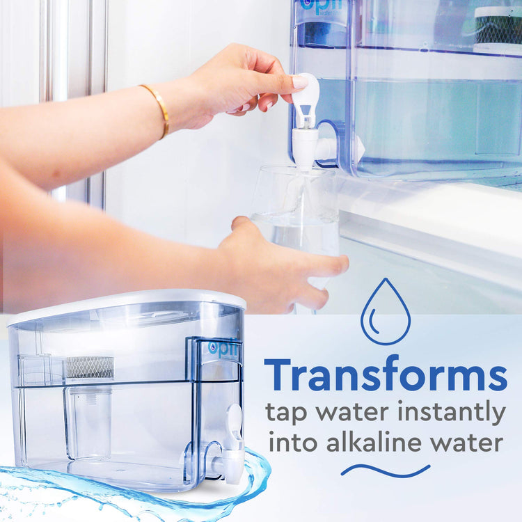 Alkaline Water Filter Pitcher OPTI Chill Refrigerator Filter Purification Water Unit Dispenser Naturally Enhances Alkalinity up to pH