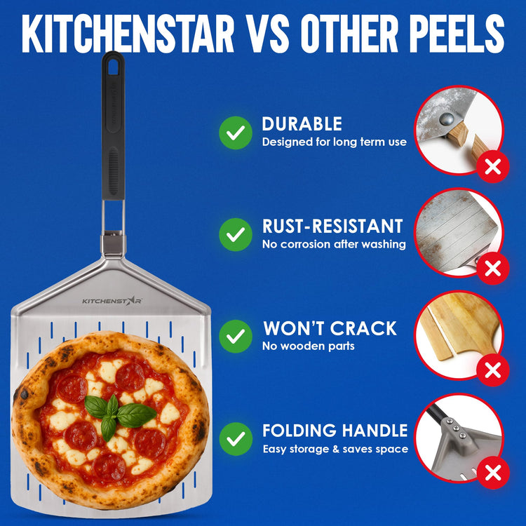 12 Inch Stainless Steel Pizza Peel with Folding Handle