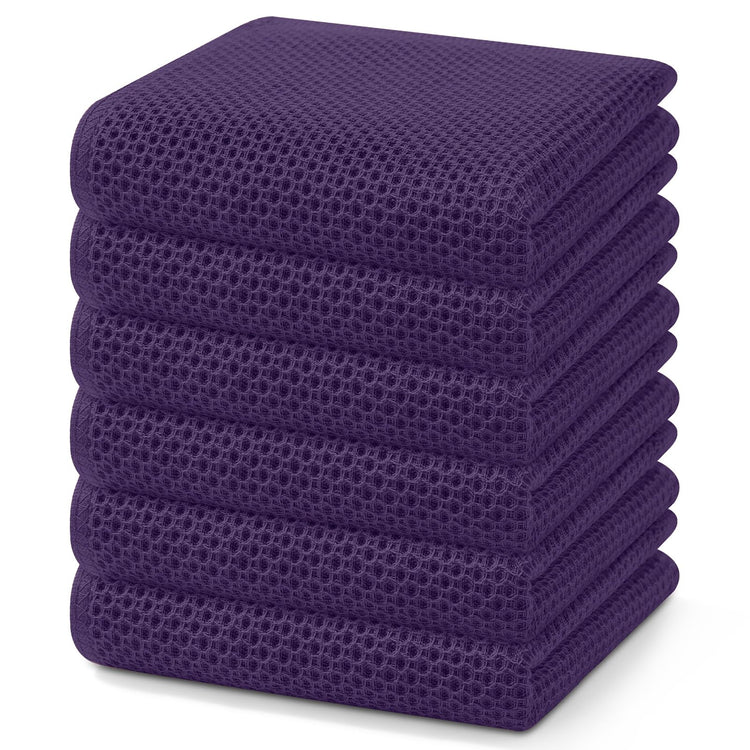 100% Cotton Waffle Weave Kitchen Dish Towels 6 (6 Count)