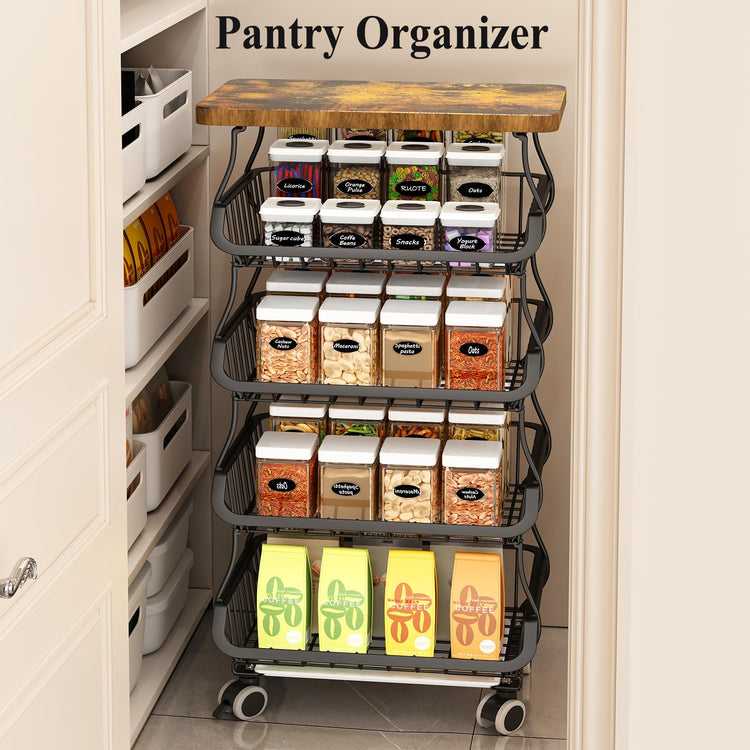 5 Tier Fruit and Vegetable Basket Stand for Kitchen