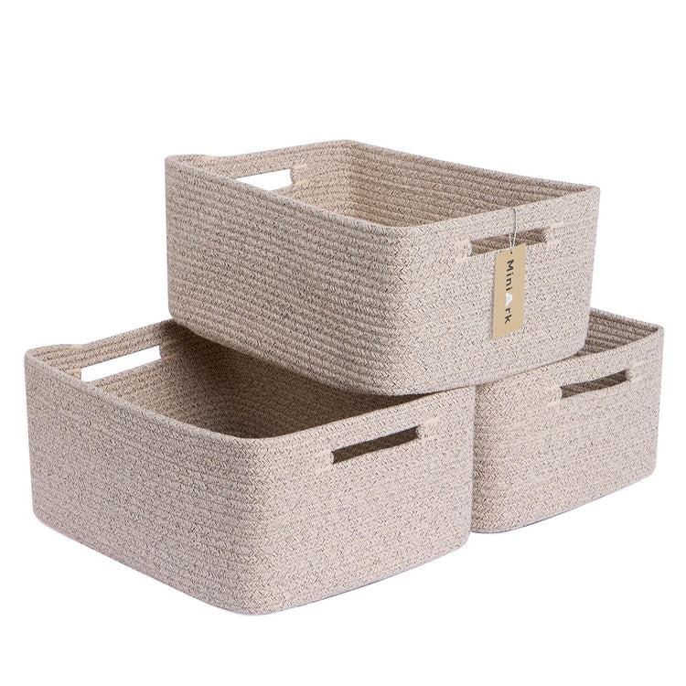 Large Storage Baskets for Shelves (3 Count)