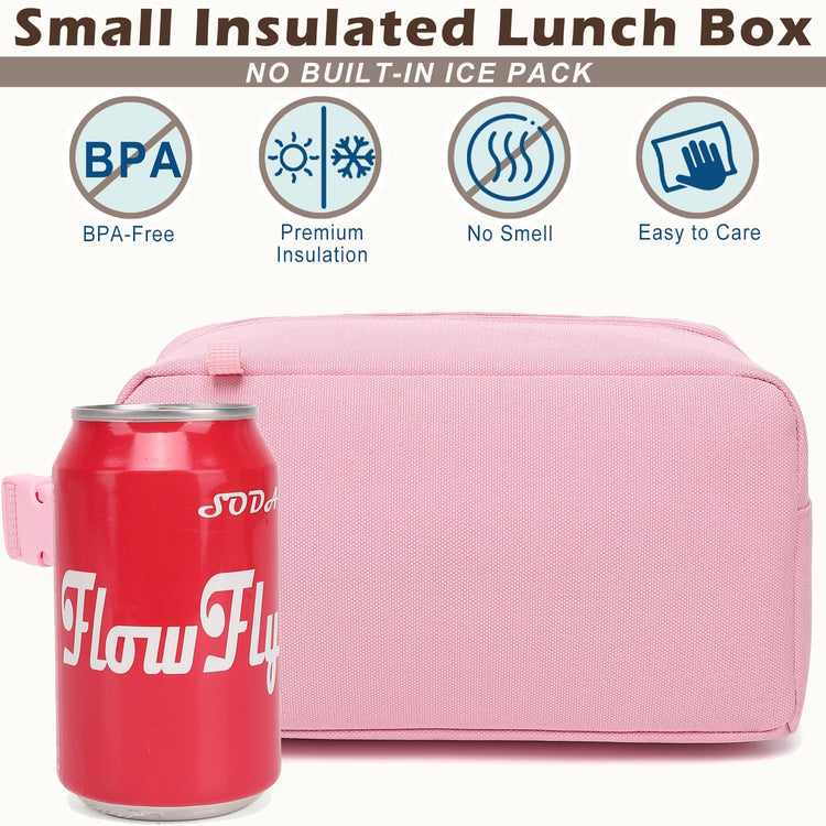 Small Insulated Lunch box Portable Soft Bag Mini Cooler Thermal Meal Tote Kit with Buckle for Work