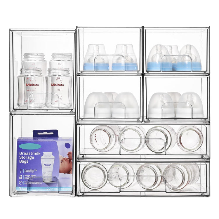 Clear Stackable Storage Drawers Set of 8 (8 Count)