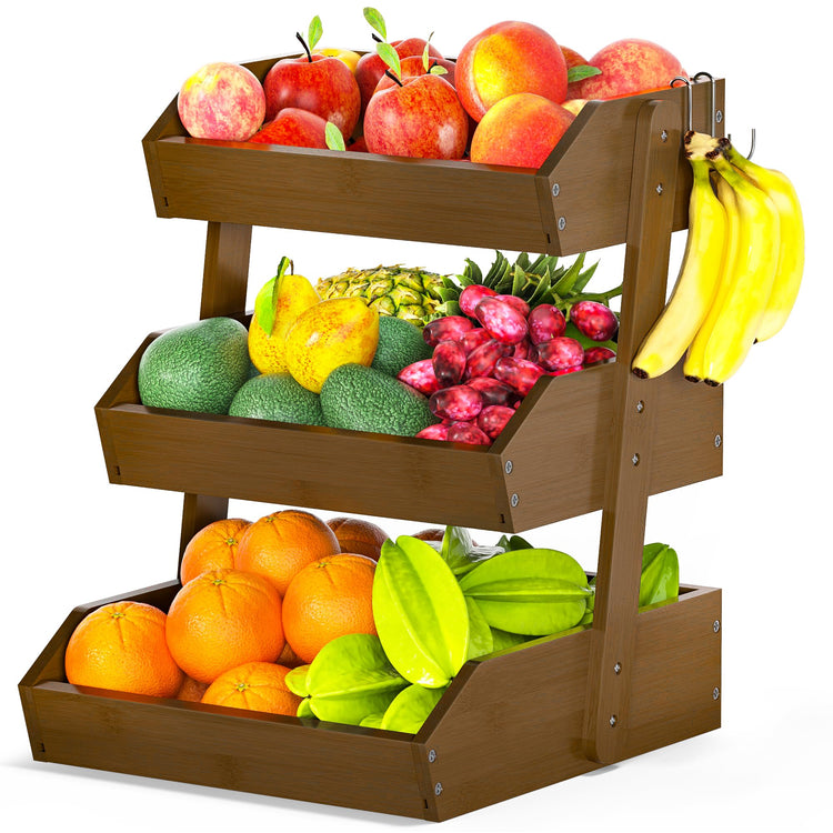 Bamboo Fruit Basket for Kitchen