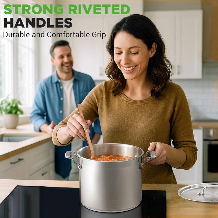 12 Quart Stainless Steel Stockpot with Stainless Steel Lid