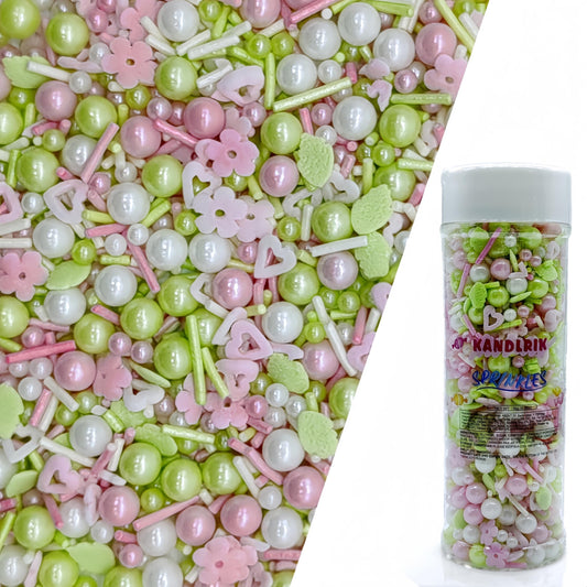 Flower Sprinkles Candy Mix Size Edible Pearls Cake Decorations Cupcake Toppers Cookie Decorating Perfect for Wedding Party Valentine Halloween Christmas Supplies 4.58OZ (4.58 Ounce)