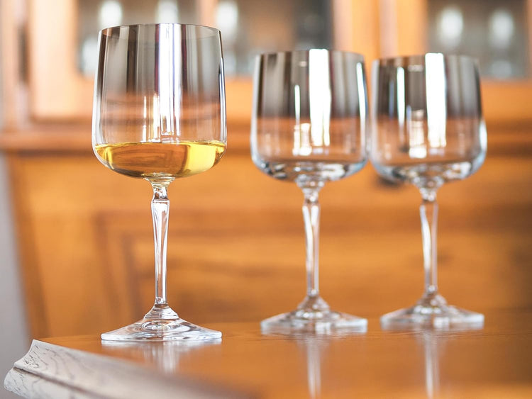 Barski Wine Glasses - Set of 4 - Water Glass -Smoked Metallic Ombre- Stemmed - 12 Oz. - for Red or White Wine or Water - Made in Europe