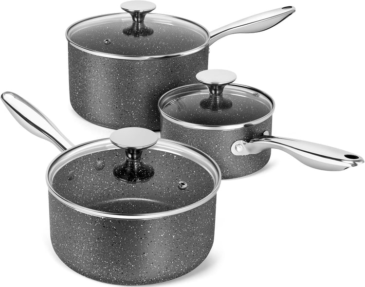 Sauce Pans with Lids (3 Count)