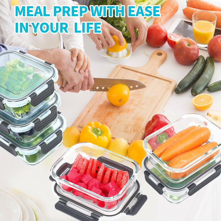 10 Pack Glass Meal Prep Containers (10 Count)