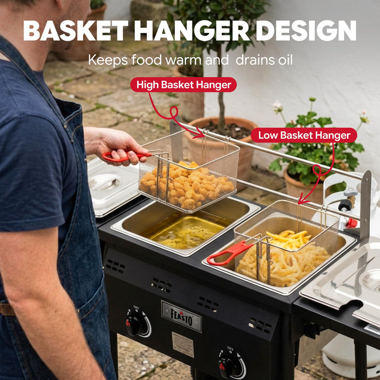 Outdoor Propane Deep Fryer with Rolling Cart