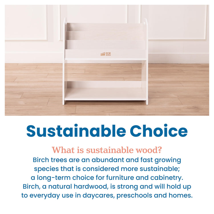 3 Shelf Floor Book Display with Handles and Storage