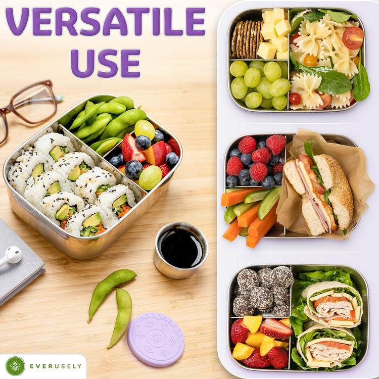 Stainless Steel Bento Box + Condiment Container