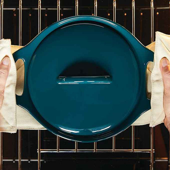 Rachael Ray Solid Glaze Ceramics Casserole Bakeware/Baker Set with Shared Lid, 3 Piece, Teal