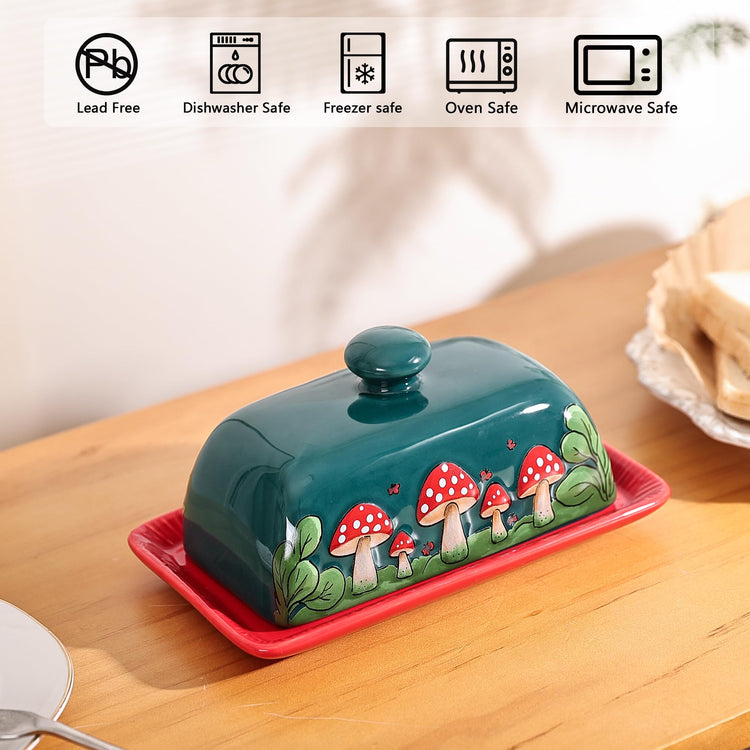 Mushroom Butter Dish With Lid