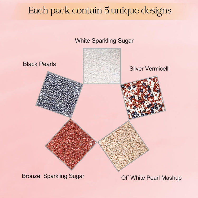 Sprinkles Confect Sprinkles for Cakes & Cupcakes Decoration Assorted pack of 5 Starry Night Mix Black (5 Ounce)