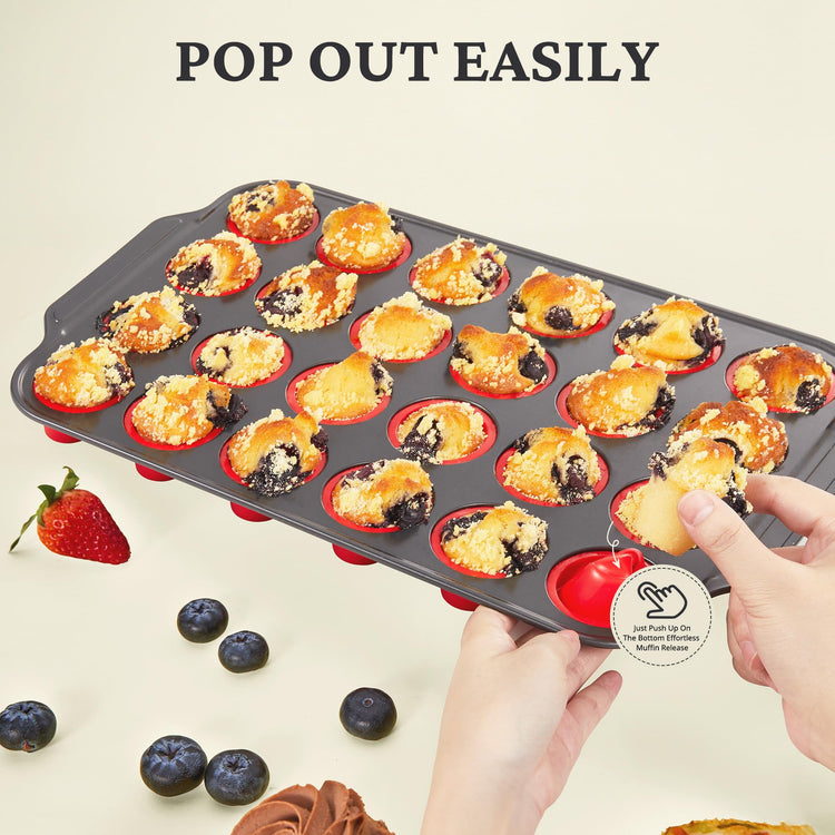 Silicone Mini Muffin Pan with Metal Frame