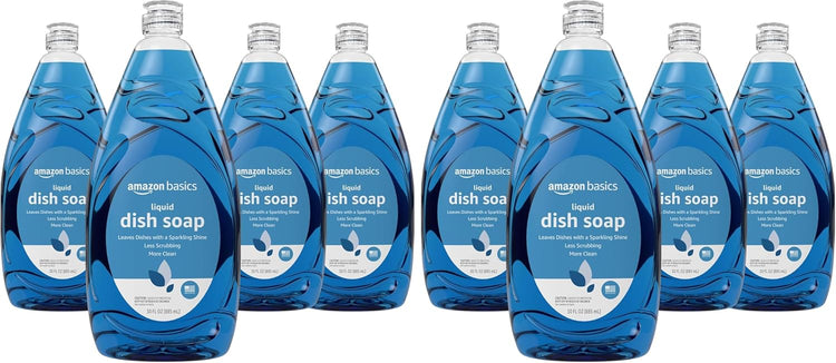 Amazon Basics Dish Soap, Fresh Scent, 30 fl oz, Pack of 8