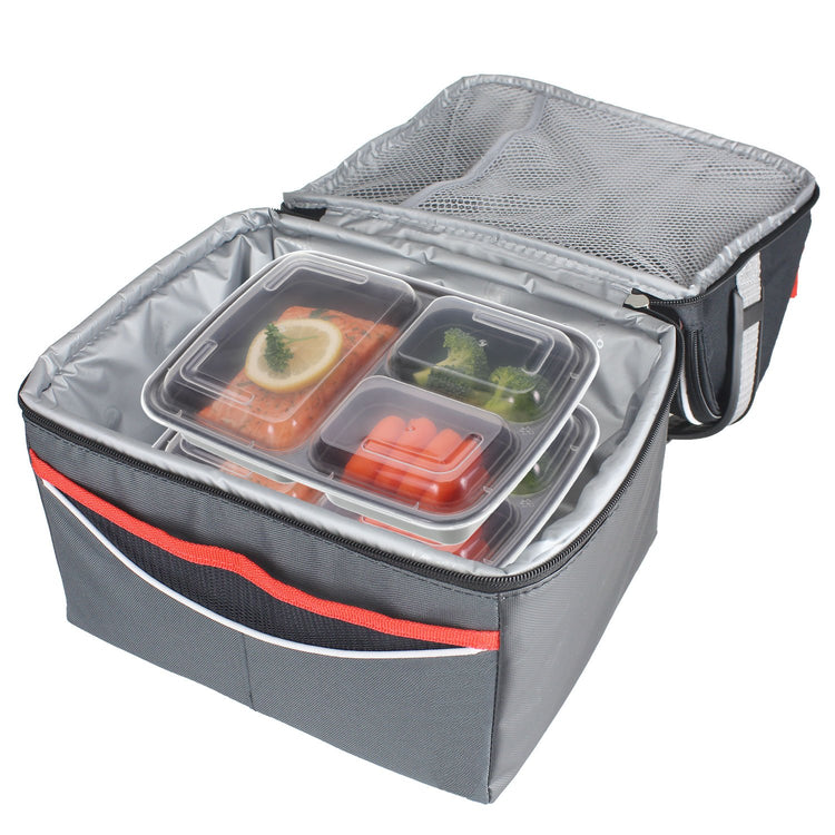Meal Prep Containers [21 Pack] 3 Compartment with Lids (21 Count)