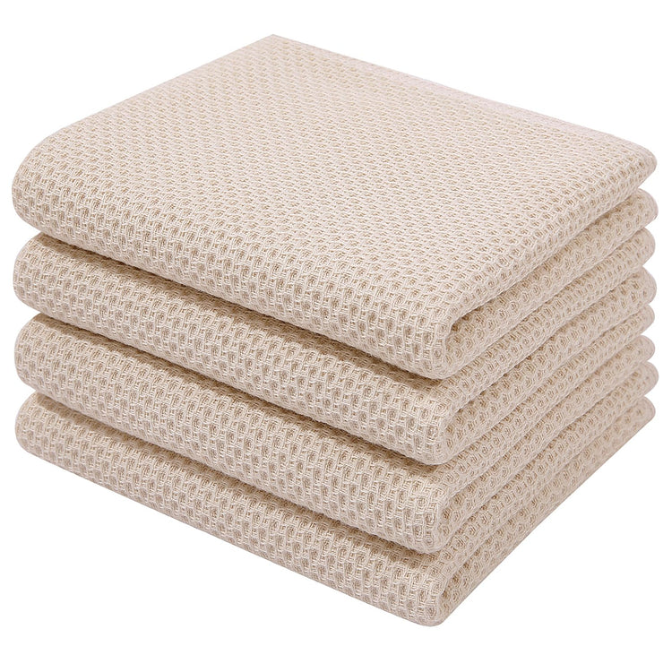 100% Cotton Waffle Weave Kitchen Dish Towels 4 (4 Count)