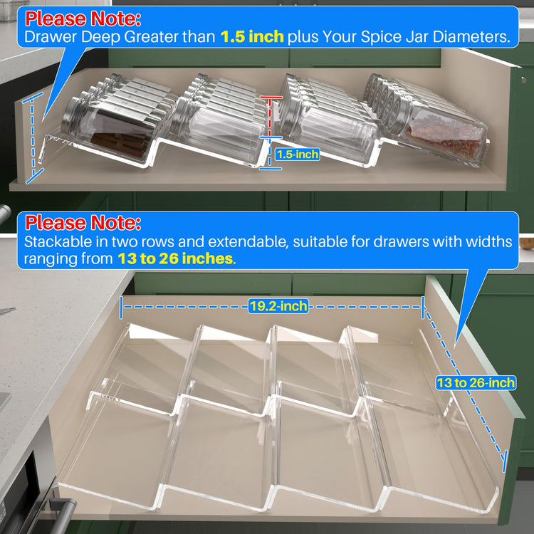 Spice Drawer Organizer (8 Count)