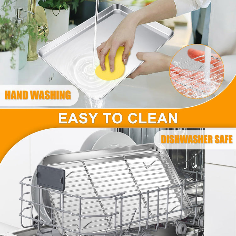 Small Baking Sheet with Wire Rack for Toaster Oven
