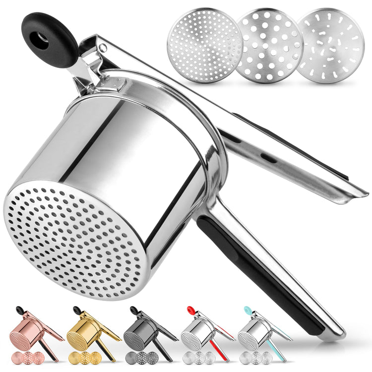 Premium Large 15oz Potato Ricer With 3 Interchangeable Discs