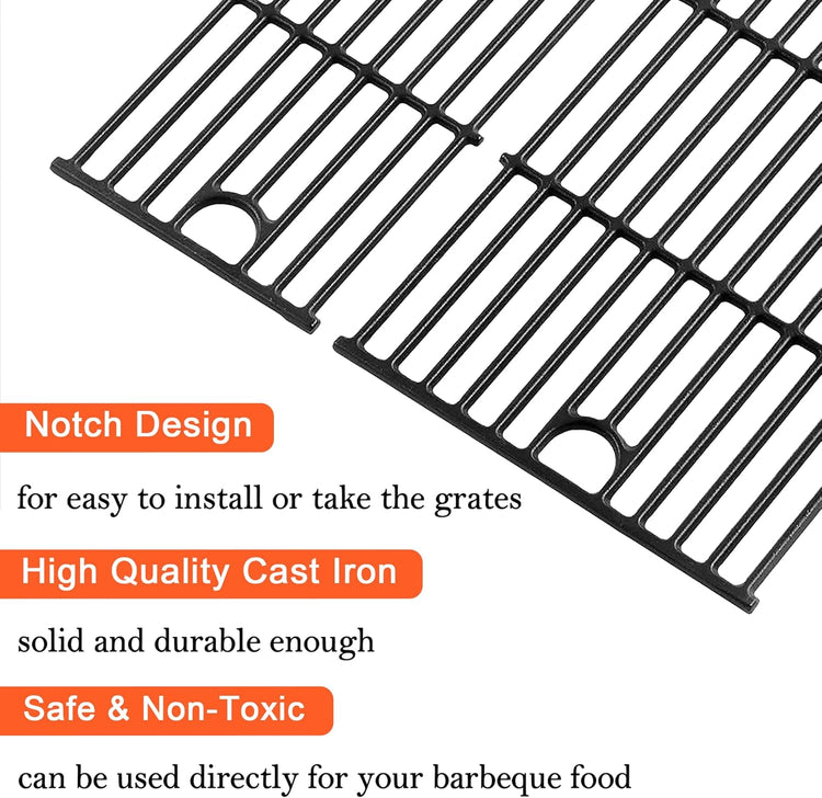 17" Grill Part Kit for Charbroil Performance 4 Burner 463352521 463354021 463365522 463365021 463350521, Grill Grates/Heat Plates/Burners/Adjustable Crossover Tube/Ignition for Charbroil Grills