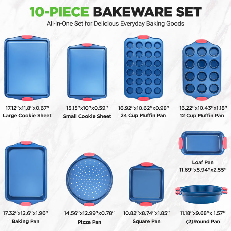 10 Piece Nonstick Bakeware Set (10 Count)