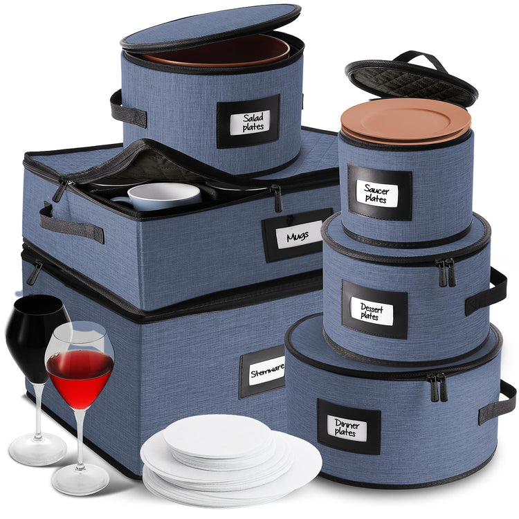 Fine China Storage Containers Hard Shell 6 Piece Set