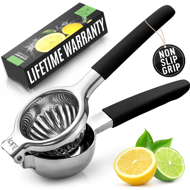 Zulay Lemon Squeezer Stainless Steel with Premium Heavy Duty Solid Metal Squeezer Bowl