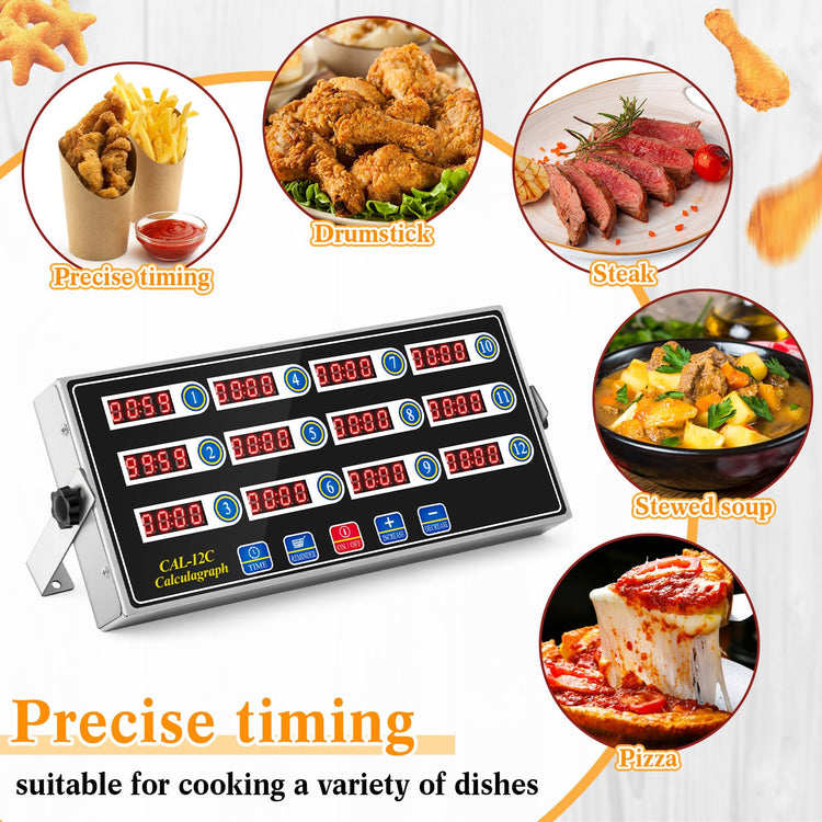 2 Pack 12 Channel Kitchen Timers for Cooking (2 Count)