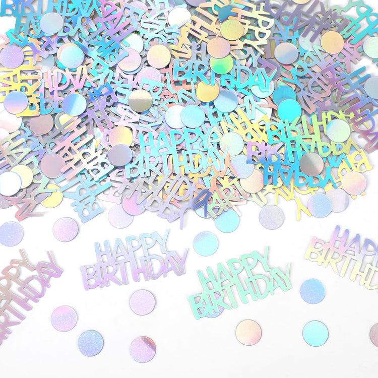 Iridescent Happy Birthday Confetti Birthday Party Decorations