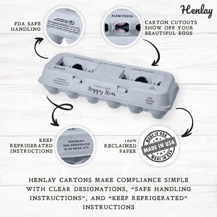 Egg Cartons Adorable Printed Design for Farm Fresh Eggs (90 Count)