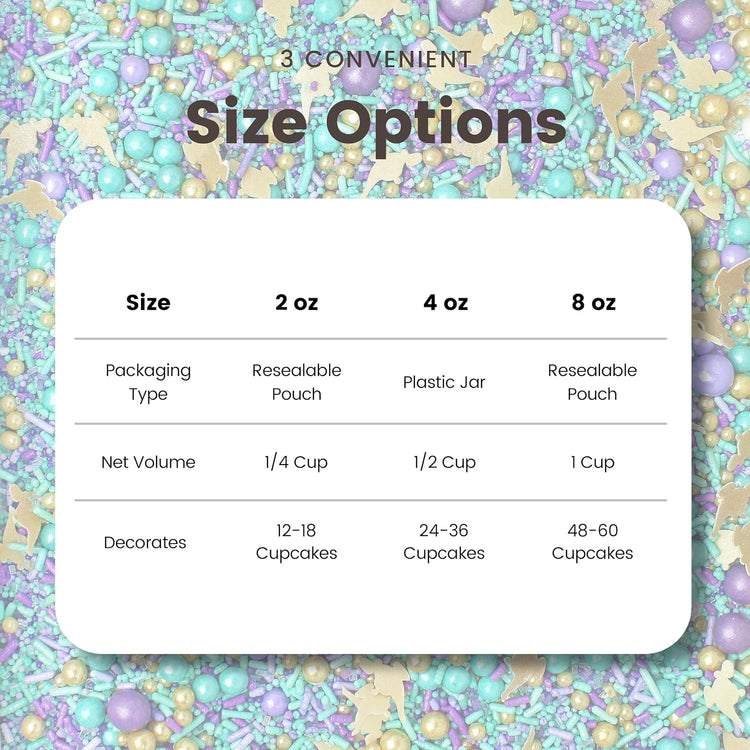 Sprinkle Pop Arabian Princess Sprinkles Mix| Aqua Lavender Purple Sprinkles with ~10 Genie Bottle Toppers and Gold Dragees| Girl Birthday Decorating Sprinkles Made in USA for Cake Cookie Cupcakes, 2oz