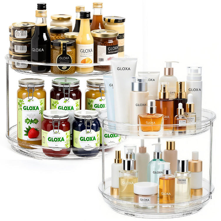 2 Tier Lazy Susan Turntable Organizer for Cabinet