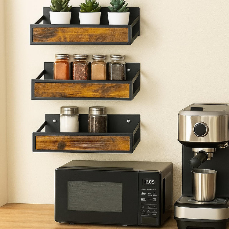 Spice Rack Wall Mount for Large Spice Jars (6 Count)