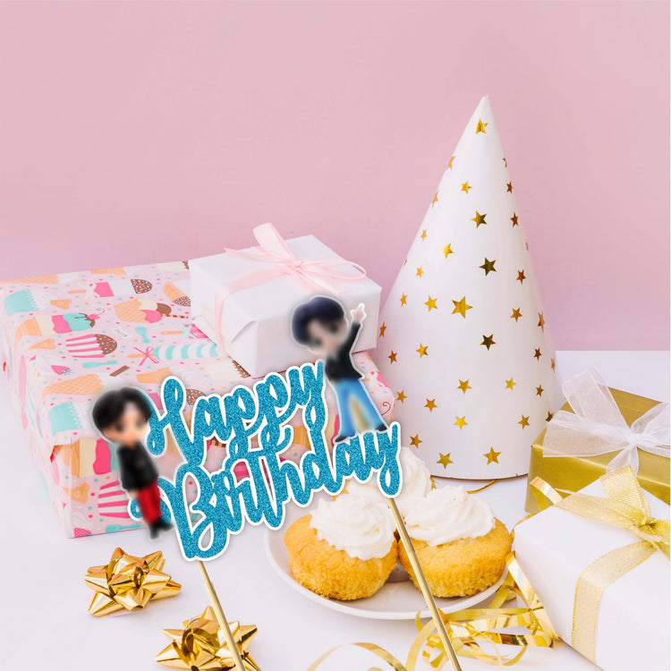 K Pop Happy Birthday Cake Topper