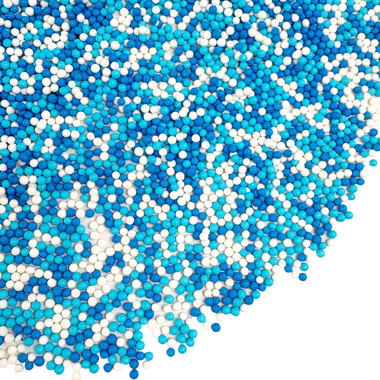 Blue White Pearl Sugar Sprinkles 2mm Blue Sprinkles for Cake Decorating (4.6 Ounce)