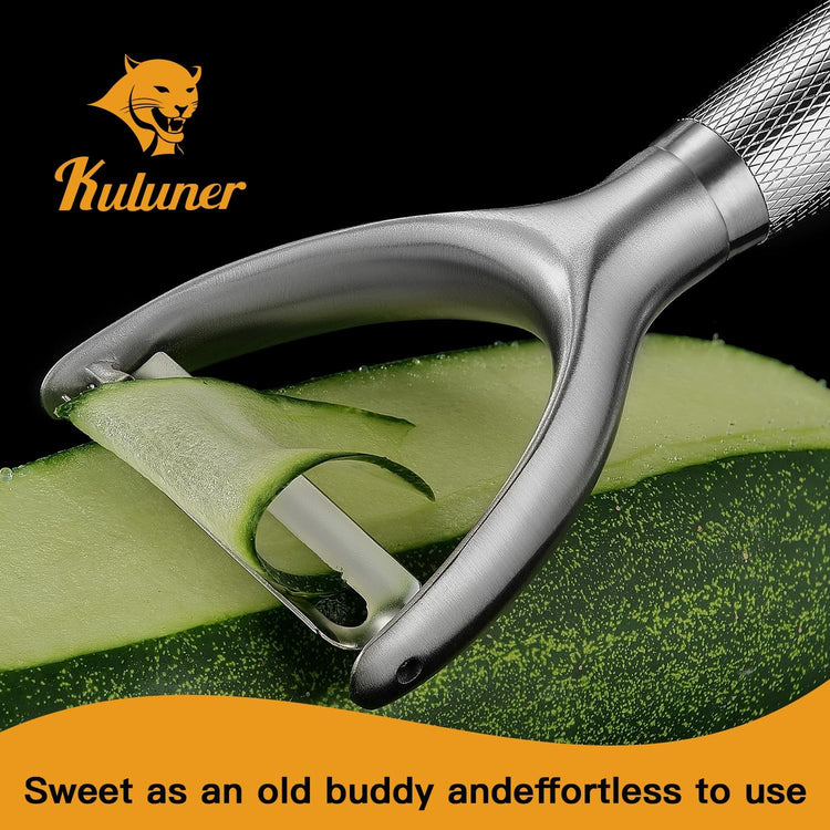 Y-Type Vegetable Peeler, Silver Chrome Finish, 304 Stainless Steel Blade, Ultra Sharp Potato Peeler for Apples, Carrots, Heavy Duty Kitchen Peeler
