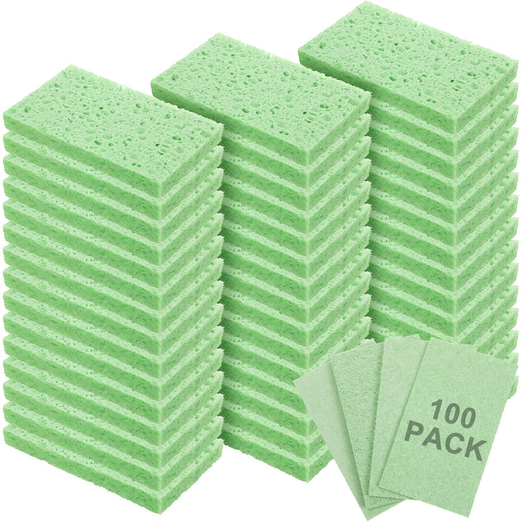 100 Pieces Compressed Wood Pulp Dish Sponges for Kitchen (100 Count)