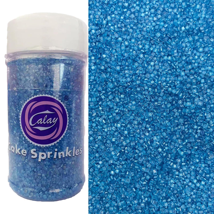 Blue Sanding Sugar for Baking Edible Sparkling Coarse Sugar Crystals Sprinkles for Baking Topping Cake Cookie Cupcake Topper Ice Cream Decoration Supplies 3.2 OZ (3.2 Ounce)