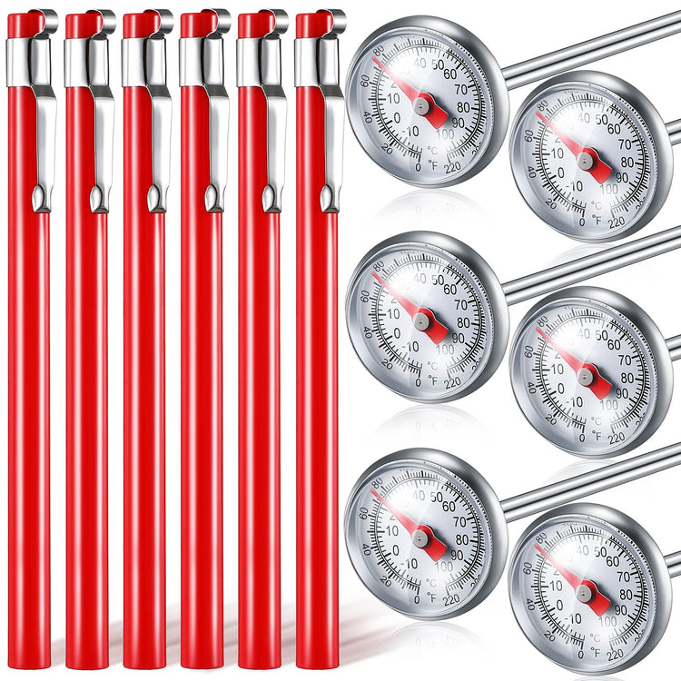 6 Pcs Stainless Steel Kitchen Dial Thermometer 5" (6 Count)