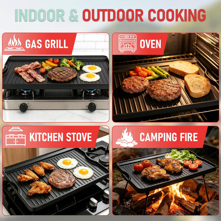 24" X 16" Reversible Cast Iron Griddle for Camp Chef