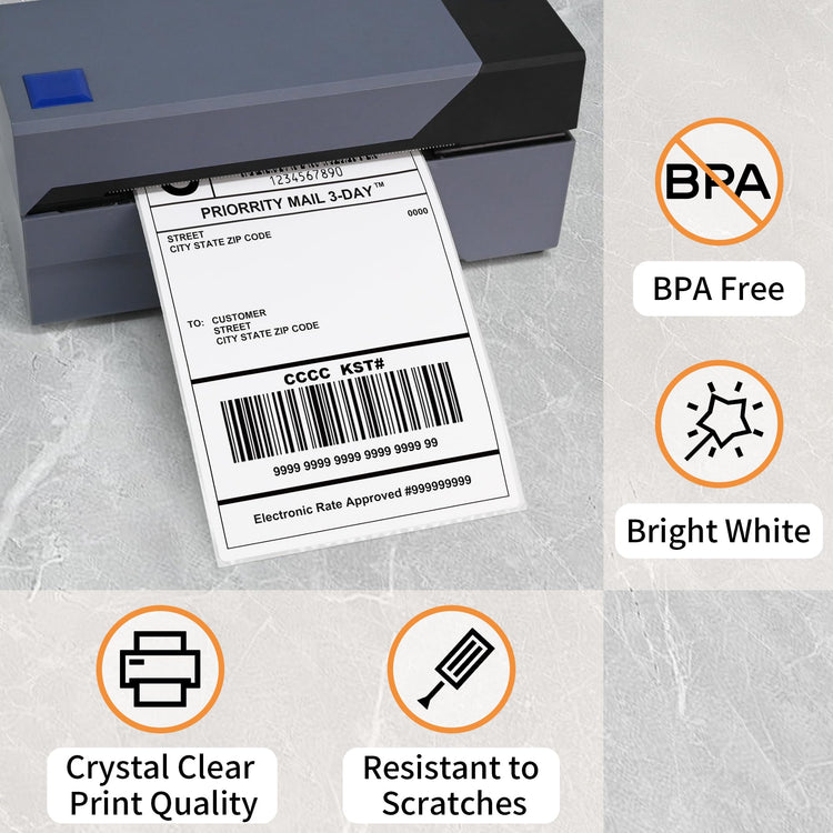 4000 Thermal Shipping Labels 4”x 6”in Fanfold (4000 Count)