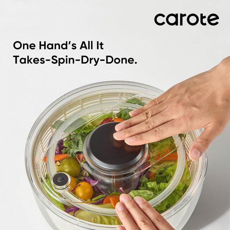 CAROTE 6.34 Qt Salad Spinner Large Lettuce Spinner Vegetable Fruit Washer, Vegetable Cleaner Salad Cleaner Lettuce Washer, Non-Slip Base, BPA-Free