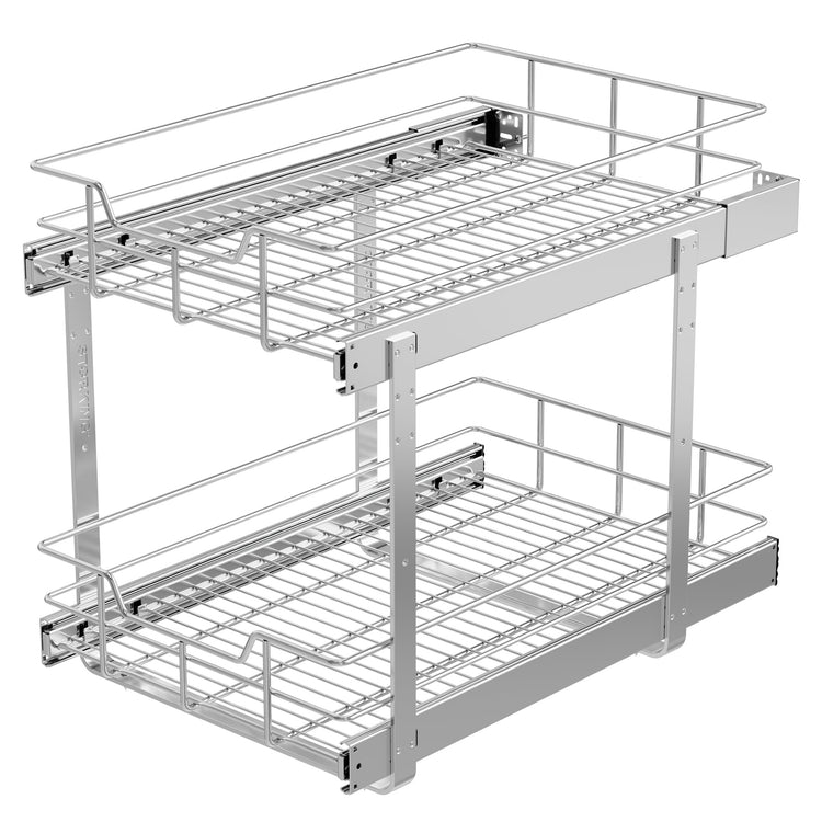 2 Tier Pull Out Cabinet Organizer 15" W X 22" D