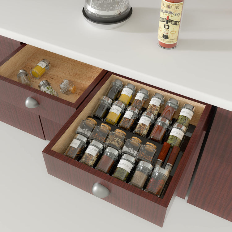 Adjustable Acrylic Spice Drawer Organizer Rack