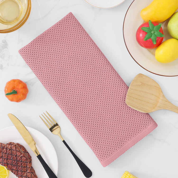 100% Cotton Waffle Weave Kitchen Dish Towels 12 (12 Count)