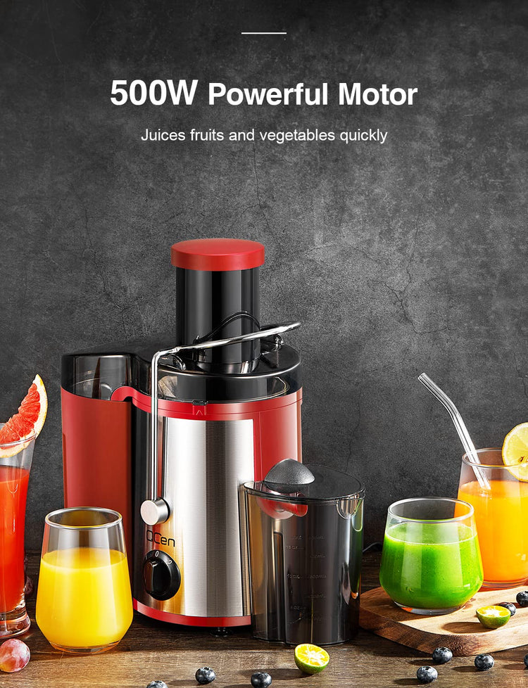 Juicer Machine 500W Centrifugal Juicer with Extra Wide Feed Chute
